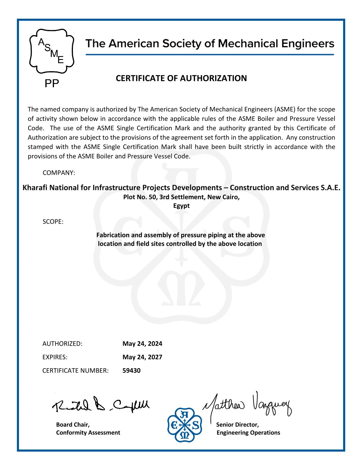 PP Certificate 59430